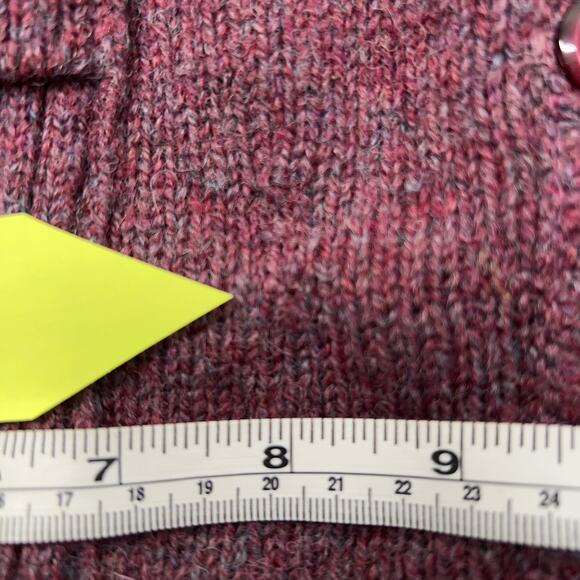 The Edinburgh Woollen Mill Cardigan Womens 34 S Red Shetland Wool Knit - FLAW - Picture 12 of 15